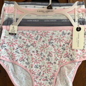 Laura Ashley cotton brief panties, 5-pack, medium, NWT